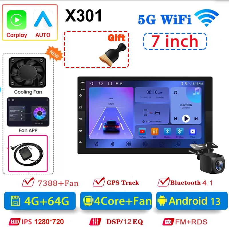 7"/9"/10" Universal 2din Android Car Radio | GPS Navigation Head Unit with Carplay alternate view