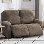 1/2/3 Seater Split Recliner Sofa Covers Solid Color Elastic Chair Cover with Side Pocket Removable Armchair Slipcover for Home
