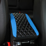 Car armrest cushion center control cushion Car interior accessories PU leather embroidered three-dimensional lattice cushion