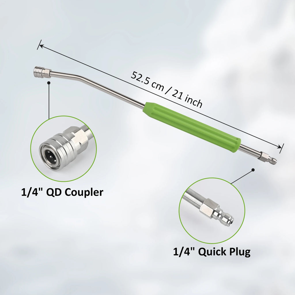 Stainless Steel Pressure Washer Extension Wand | 21-Inch Power Washer Wand with 1/4" Q close-up view