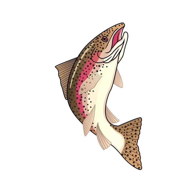 Car Stickers Wild Brown Trout Caravan Accessories Personality, Sticker Products Exterior Parts PVC Stylish, Decoration Cute,