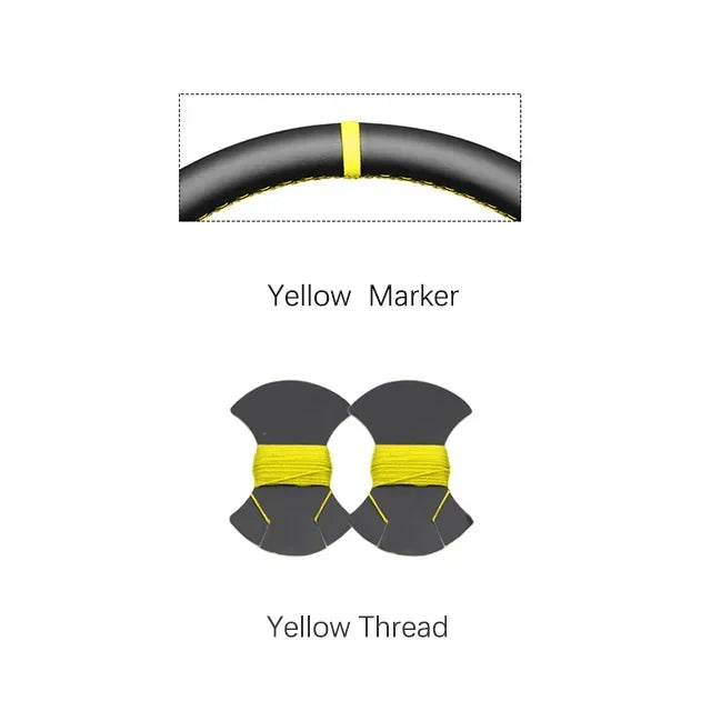 Black Faux Leather Car Steering Wheel Cover for Alfa Romeo 159 2005-2012 Brera Spider Sp detail view