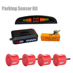 Car LED Parking Sensor Kit with 4 Radar Accurate Digital Display of Obstacle Distance close-up view