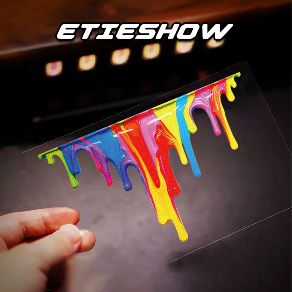 Car Interior Stickers with Dopamine Coloured Fluid Paint Vinyl Reflective | Car Decal alternate view
