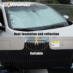 Car Retractable Windshield Sunshade | UV Blocking Car Sun Shade with Suction Cups close-up view