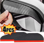 4/2PCS Car Rearview Mirror Rain Eyebrow Carbon Fiber Rain Shield Sun Shade Clear Vision Protector fo