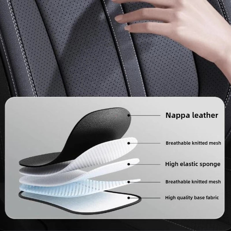 1PCS Nappa Leather Car Seat Cover Anti-Slip and Full Wrap Driver Car Seat Protector M lifestyle view
