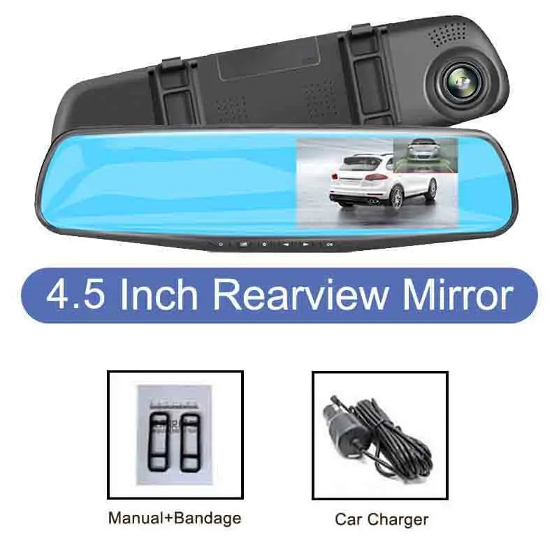 1080P Car DVR Dual Lens Car Camera  4.3 inch Video Recorder Rearview Mirror With Rear view Full HD Dash cam Auto Registrator