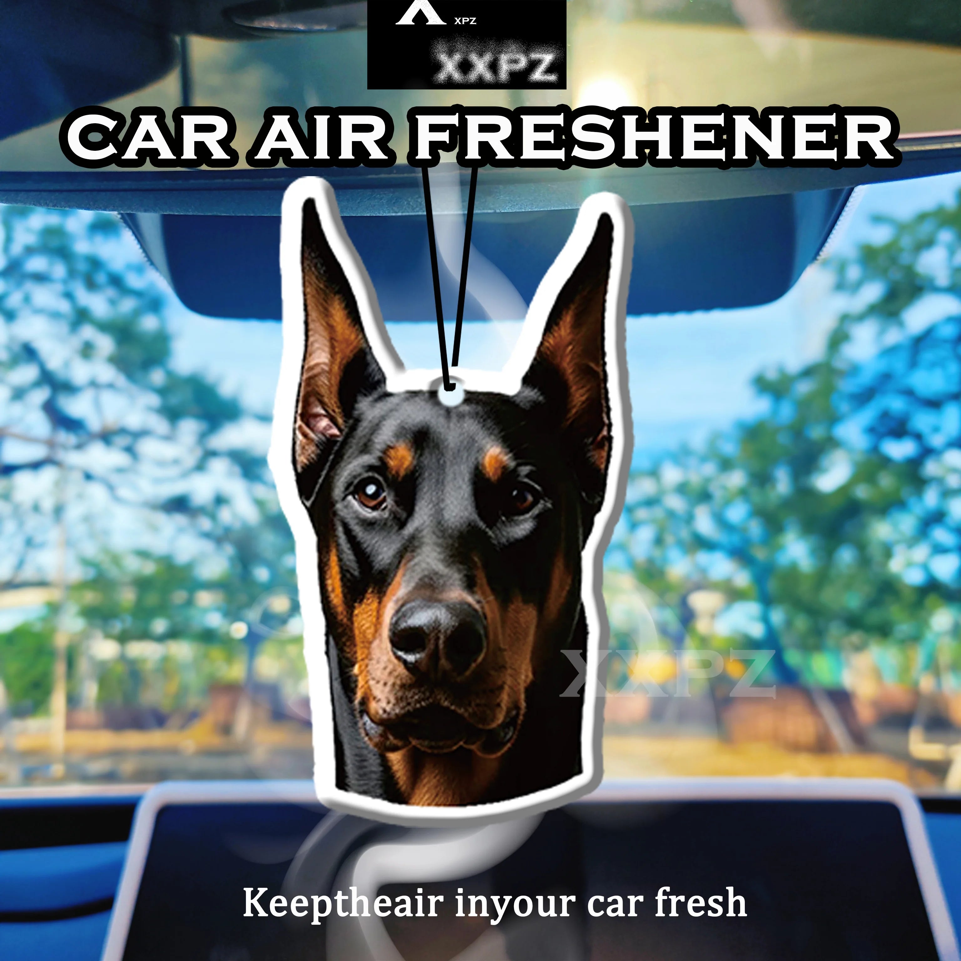 1/3pcs Doberman Car Air Freshener Auto Parts Car Hanging Funny Dog Shape Aromatherapy Scent Gift for