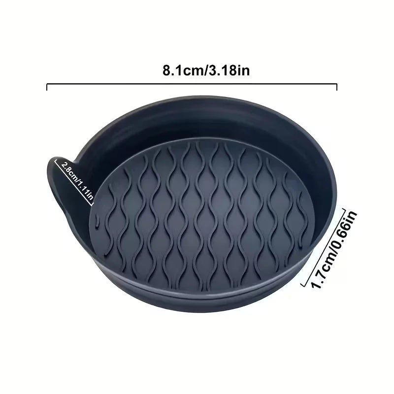 2-Piece Silicone Car Coasters – Non-Slip, Heat-Resistant, Interior Accessories, Gray lifestyle view