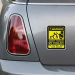 Don't Touch My Tools Car Sticker | Waterproof Vinyl Decal for Garage, Truck, or Worksh close-up view