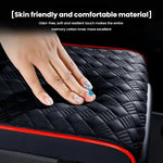 Premium Red Leather Car Armrest Box Pad | Adjustable Dashboard Organizer with Ergon additional angle