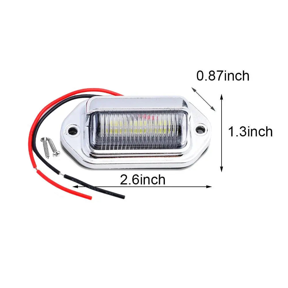 2PCS 6 LED Car License Number Plate Light For SUV Truck Trailer Van Tag Step Lamp W additional angle