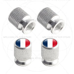 4Pcs Aluminum Motorcycle Car Tire Valve Caps with Germany France Italy Flag Emblems additional angle