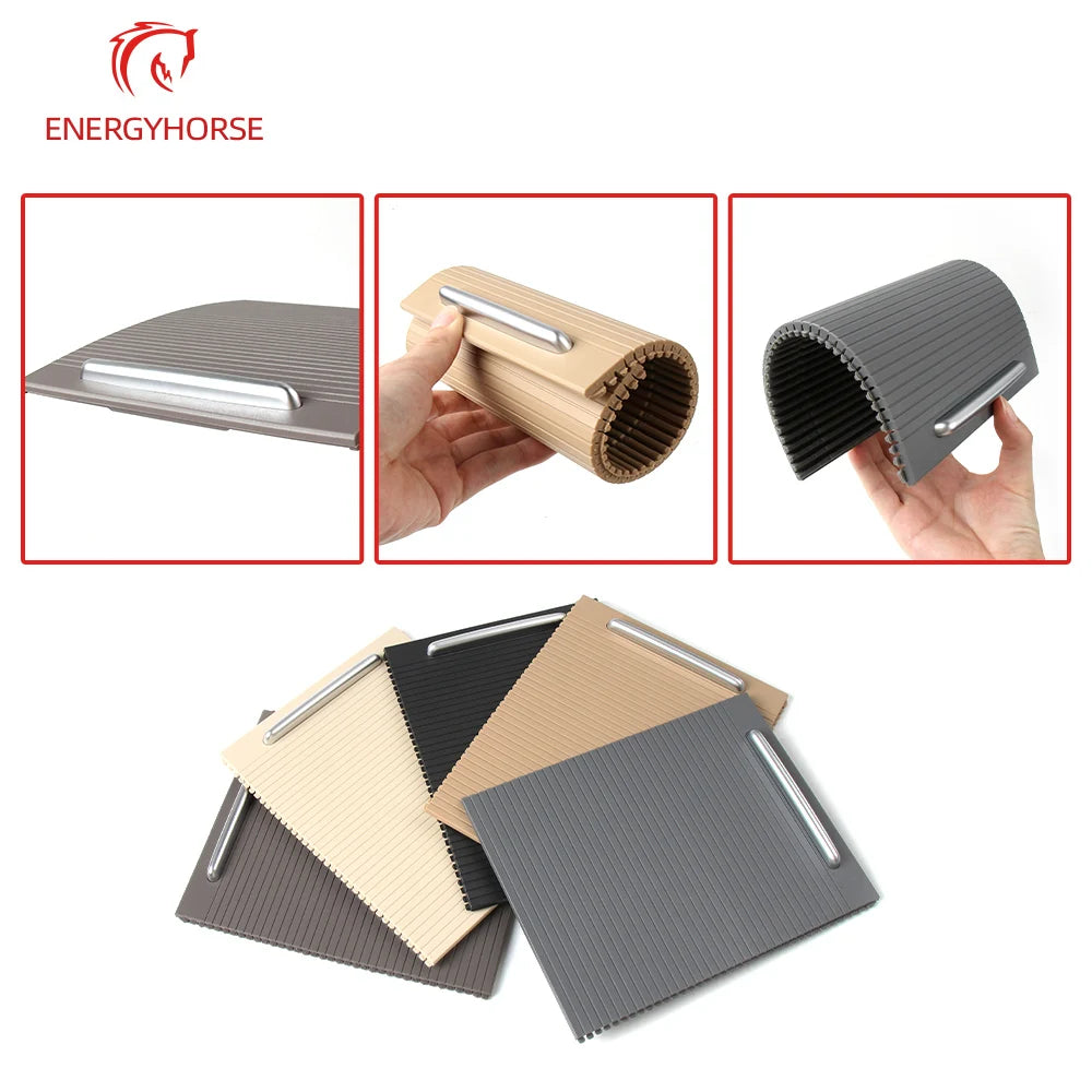 Interior Armrest Center Console Cup Holder Cover Trim Zipper Rolling Shutter Blind Cover For Volkswagen Magotan CC Passat B6 B7