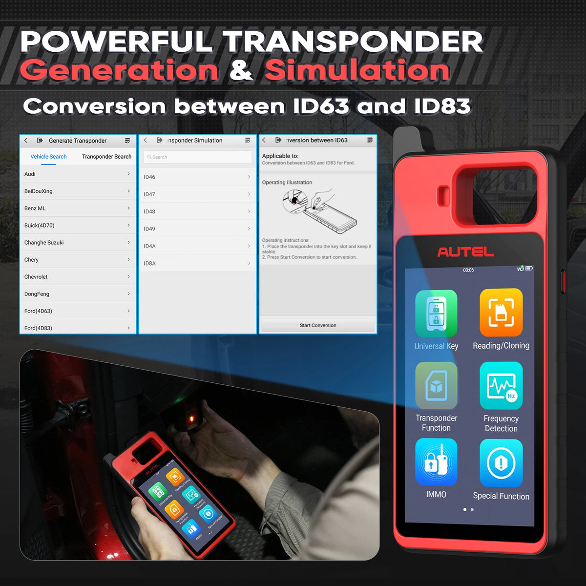 Autel MaxiIM KM100 KM100X Key Programming Tool Lifetime Free IMMO Immobilizer Key FOB alternate view
