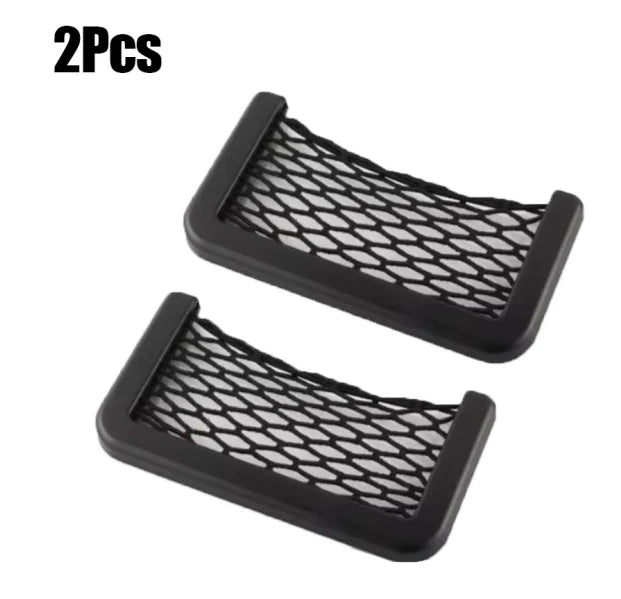 Car Storage Bag Mesh Bag Car Universal Organizer Mesh Storage Bag Auto Paste Net Stora close-up view