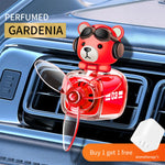 Car Air Freshener Cartoon Bear Style Air Outlet Rotatable Fan Vent Clips Perfume Diffusion Fragrance Long-lasting Interior Decor