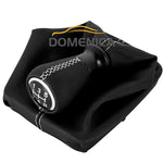 Manual Transmission 5 Speed Leather Gear Shift Knob Gaiter Boot Cover Shifter Handle f close-up view