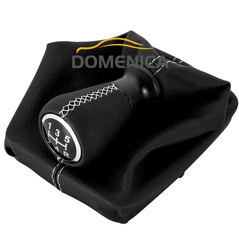 Manual Transmission 5 Speed Leather Gear Shift Knob Gaiter Boot Cover Shifter Handle f close-up view