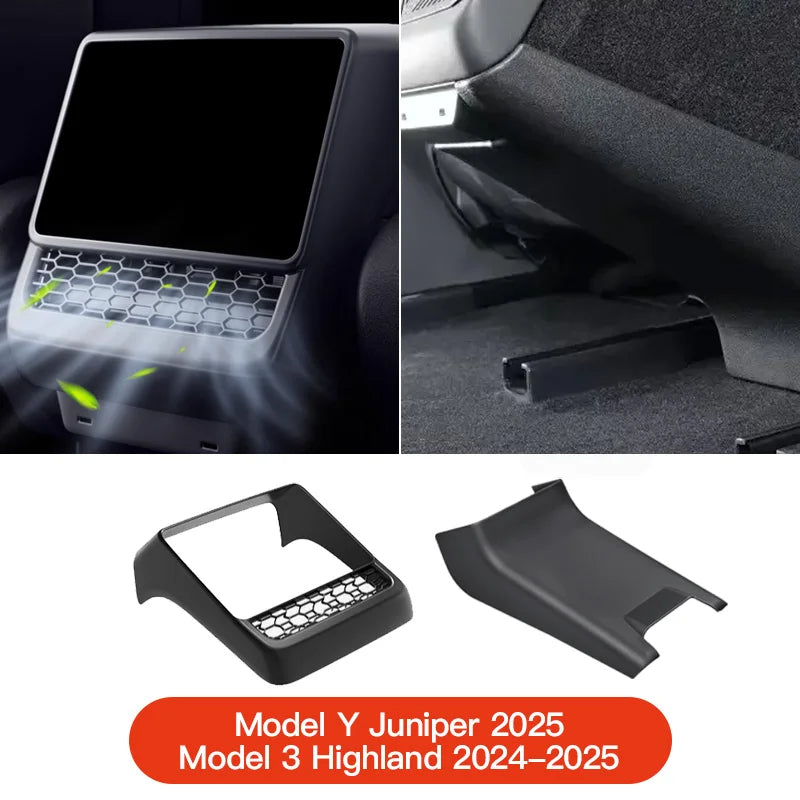 Tesla Model 3 & Model Y Rear Center Console Air Vent Dust Cover | Interior Protection Ac detail view
