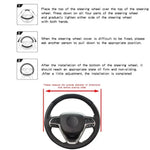Car Steering Wheel Cover Breathable Anti Slip PU Leather Steering Covers Suitable 37-3 close-up view