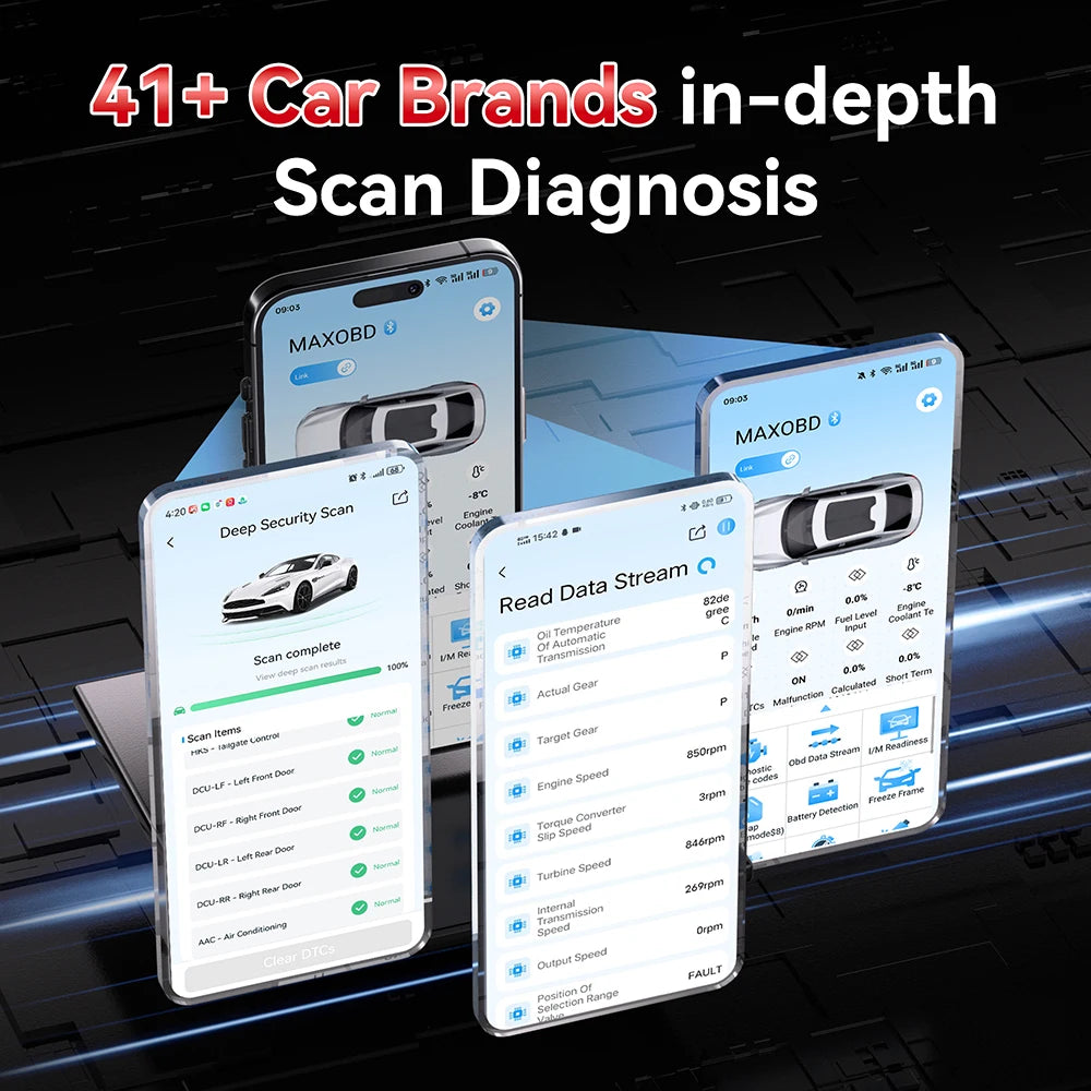 2026 KONNWEI MAXOBD Car OBDII Fault Diagnostic Tool Full System SAS SRS close-up view