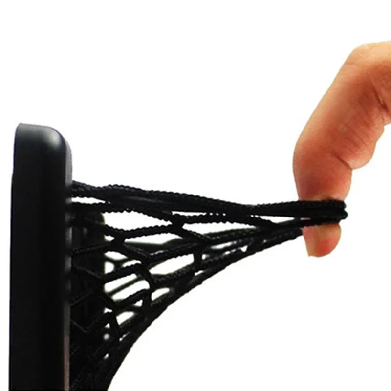 Car Organizer Storage Bag Net Pocket Phone Holder close-up view