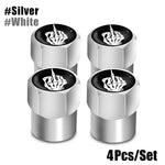 Red Skull Valve Stem Caps | 4-Pack Aluminum Alloy Tire Valve Covers for Cars, Truck additional angle