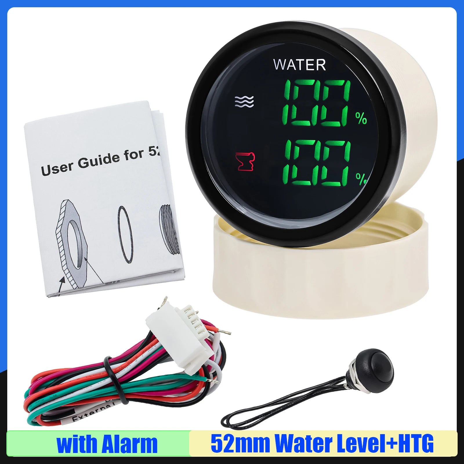 Green LED Digital 2 IN 1 52mm Gauge with Alarm | Water Level and Sewage Level Meter f lifestyle view