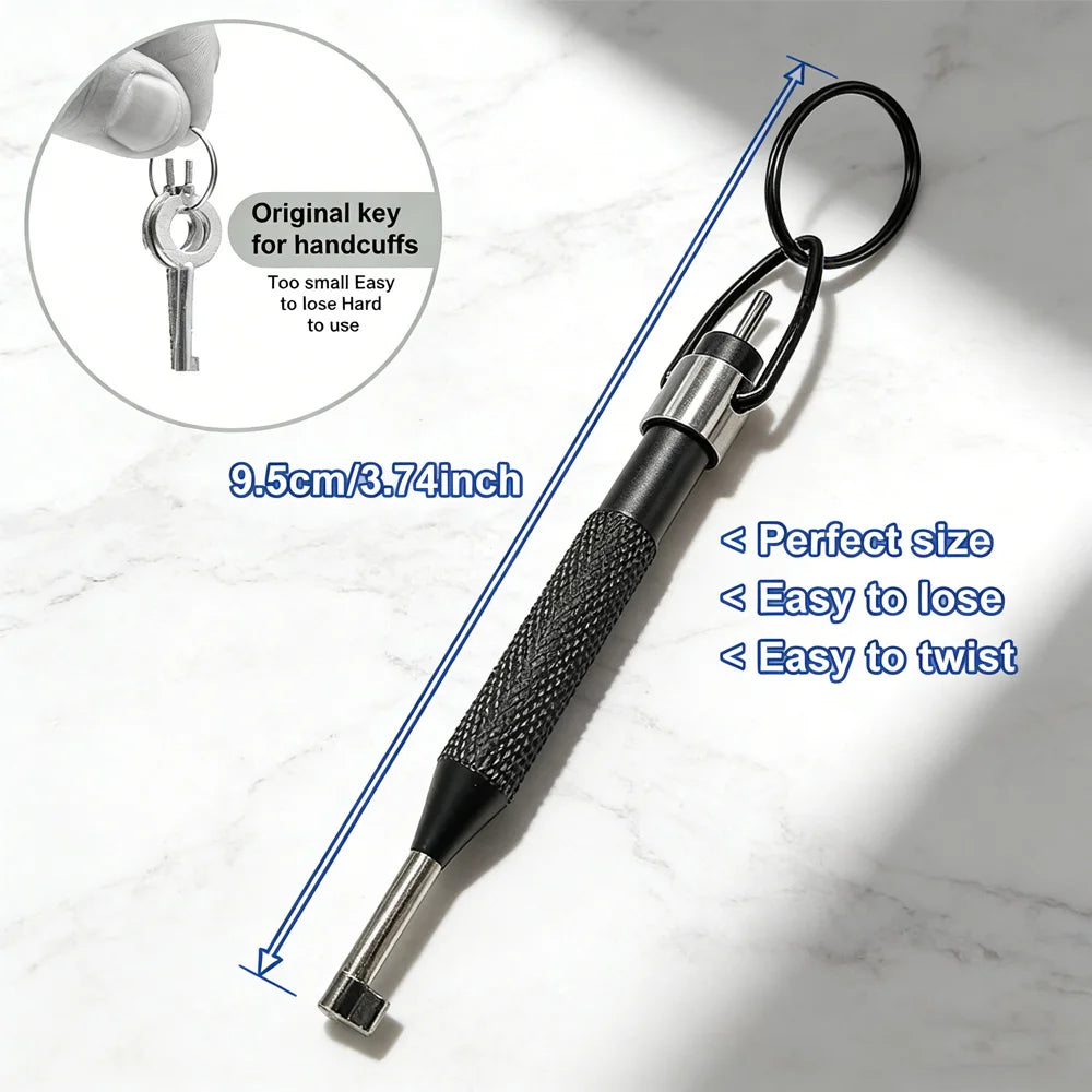 Rotating Release Tool: Stainless Steel + Aluminum Alloy, with Key Ring, Fits All Standar detail view