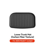 Tesla Model Y Juniper 2025 Floor Mats | Carbon Fiber TPE, Waterproof, Anti-Slip, Trunk close-up view