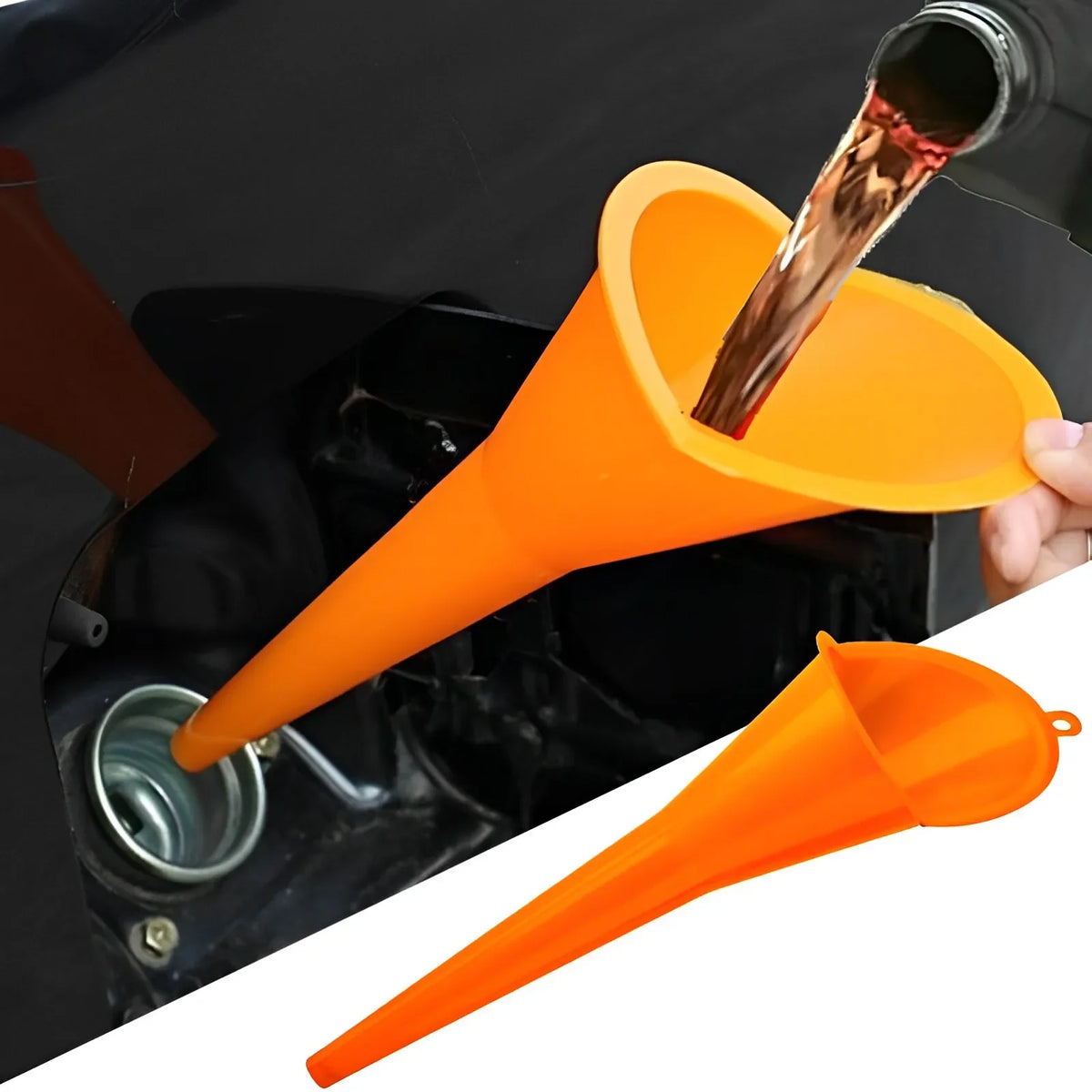 Car Long Stem Funnel Anti-splash Gasoline Oil Filling Tool Plastic Car Truck Motor Oil Change Refuel