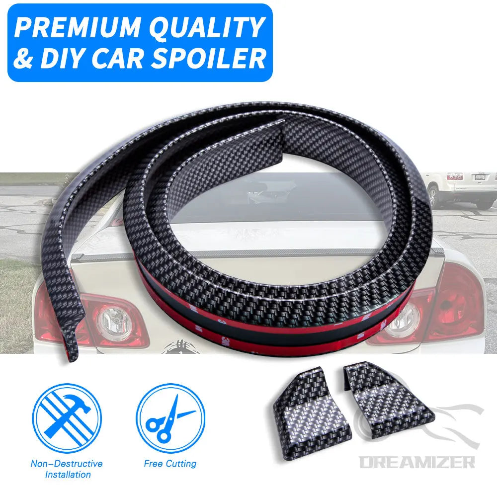 1.5M Universal Roof Spoiler Car-Styling 5D Carbon Rubber Tail Spoiler PU Brazing DIY Refit Spoiler Suitable By Some Type Of Car
