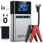 BRPOM 26800mAh Portable Car Starter with Air Compressor 180 PSI 6000A Starter 12V Car Battery Starter Box Car Battery Jumper Starter