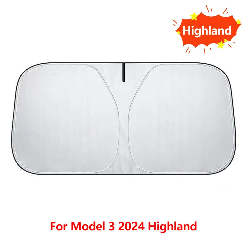 NovaAcc Windshield Sunshade for Tesla Model 3 Highland Model Y 2016-2024 | Sun Shield close-up view