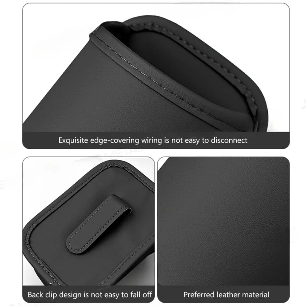 Leather Car Door Cup Holder Storage Bin Black lifestyle view