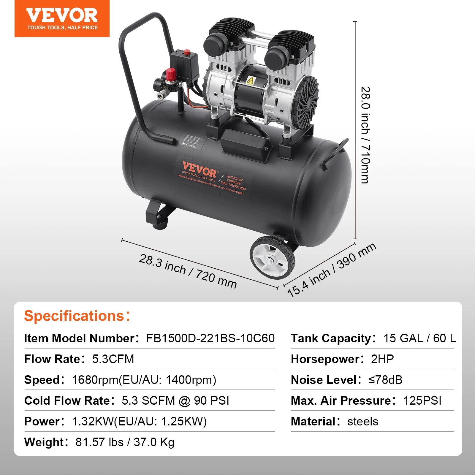 Air Compressor 750W-3000W Oil Free Quiet Portable Pump | Auto Repair & Tire Inflation lifestyle view