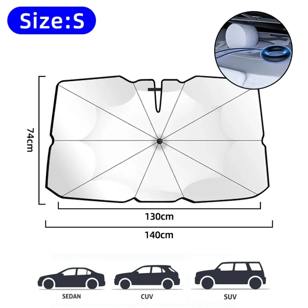 Upgraded Car Windshield Sun Shade Umbrella Foldable Car Sunshade Front Window Cover additional angle