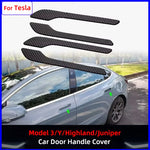 Tesla Model 3 Highland Model Y Juniper Door Handle Cover | ABS Carbon Fiber 4Pcs Set