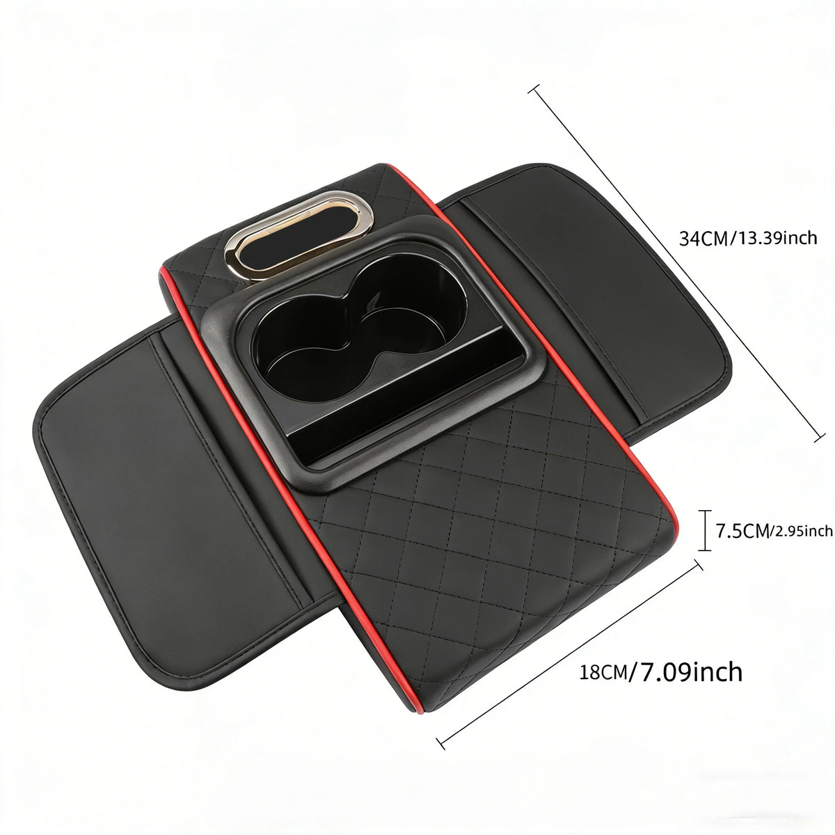 Center Console Organizer with Cup Holder Car Armrest Storage Box Armrest Heightening Cushion Pad for Car Interior Auto Accessory