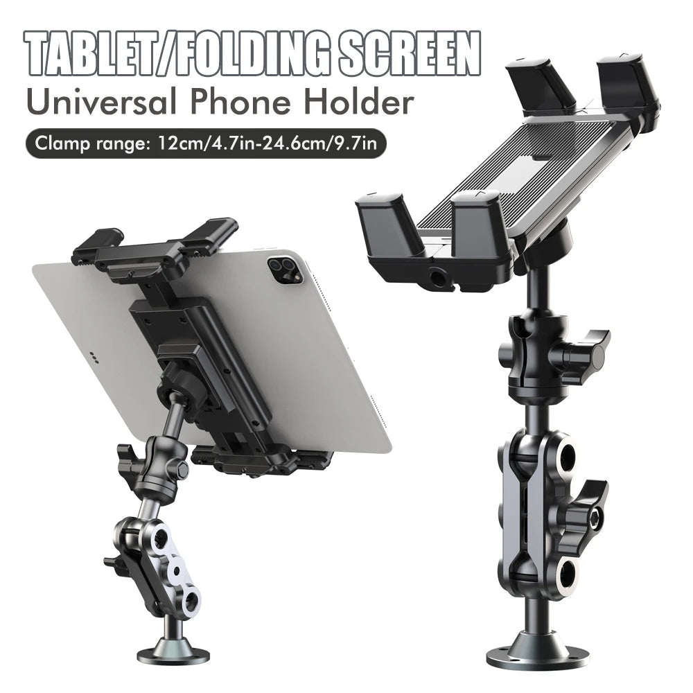 Aluminum Car Tablet Holder Dashboard Mount 360° Adjustable for 5-15" iPad