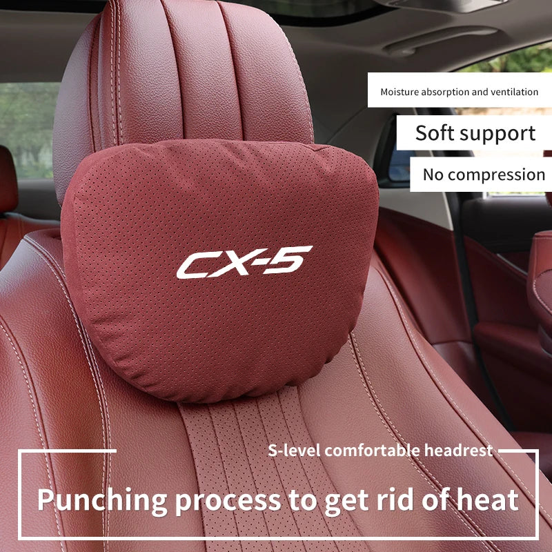Luxury Suede Car Headrest Neck Pillow | Maybach S-Class Inspired Design, 5 Colors (Headrest + Lumbar