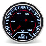 2" 52mm Universal 12V LED Smoke Lens Turbo Boost Gauge Meter | -1~0~2 BAR with White alternate view