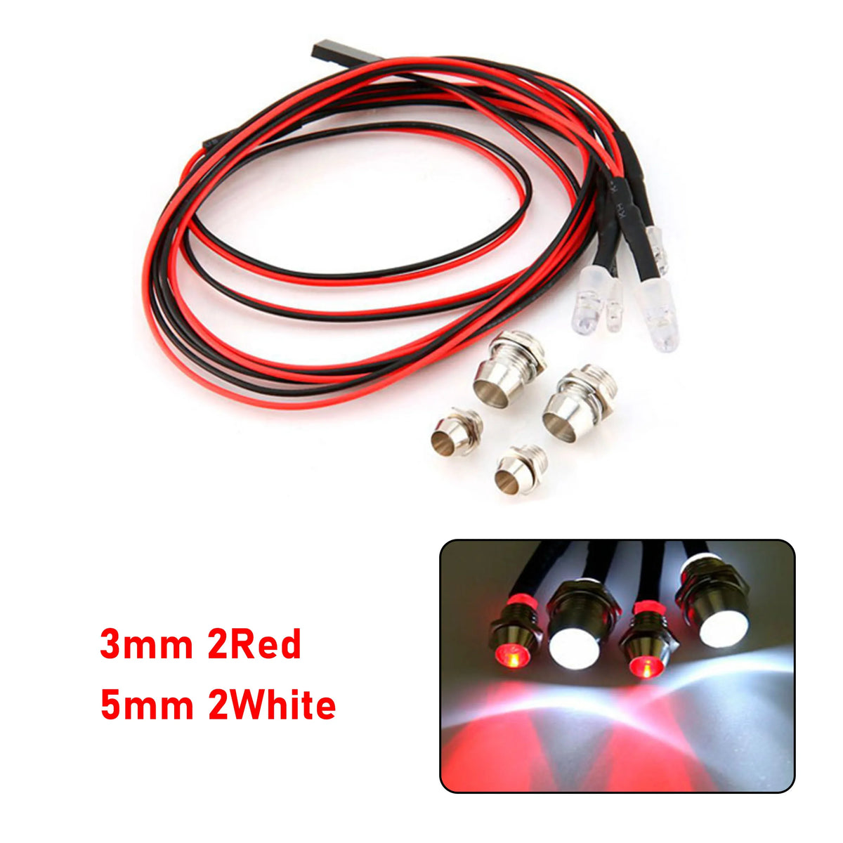 RC LED Light Kit Headlamps for 1/10 1/8 1/12 RC Car Truck Crawler Drift Car Headlig additional angle