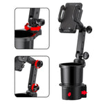 Car Cup Holder Expander with 360 Rotation Phone Mount