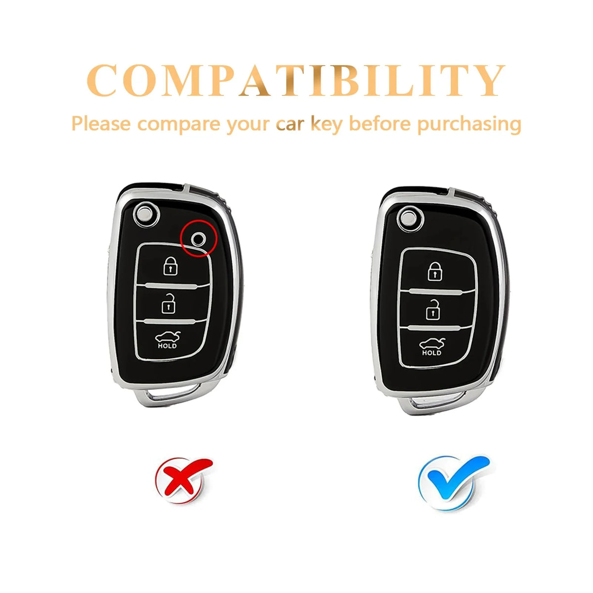For Hyundai Solaris ix35 ix45 ELANTRA Santa Fe HB20 Verna HY15/HY20/TOY40 Blade 3 Button detail view
