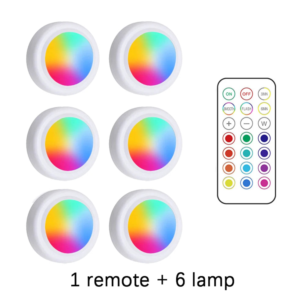 RGB LED Under Cabinet Lights Wireless Battery Remote Control detail view