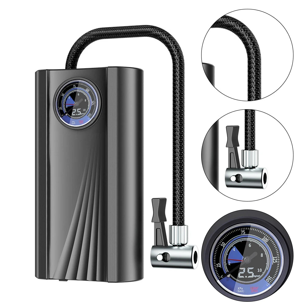 12V Electric Air Compressor High Precision Mini Tire Pump Quick Inflating Auto Air Compressor Cigarette Lighter for Car Auto