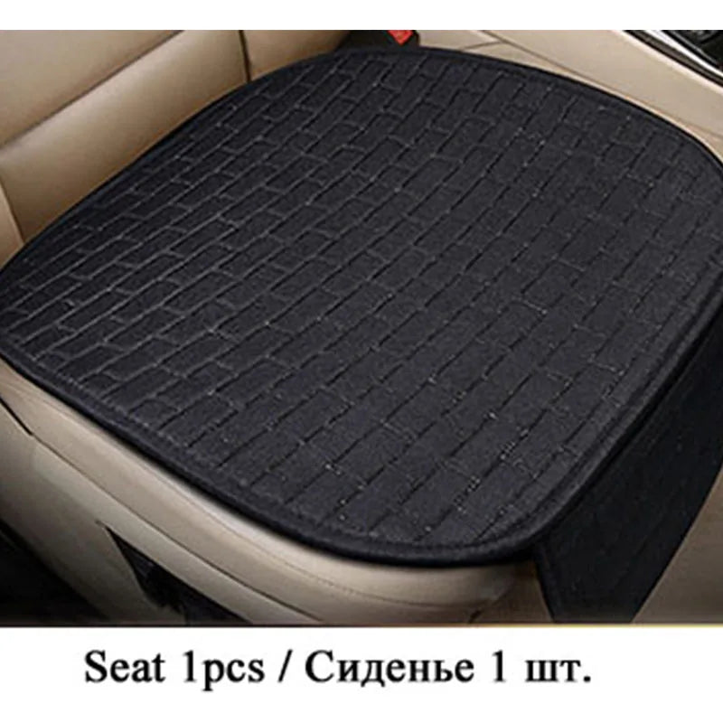 Flax Car Seat Cushion Pad Thick Fiber Filled Seat Cover detail view